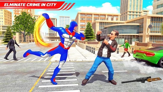 Flying Police Robot Rope Hero: Gangster Crime City 46 screenshots 6