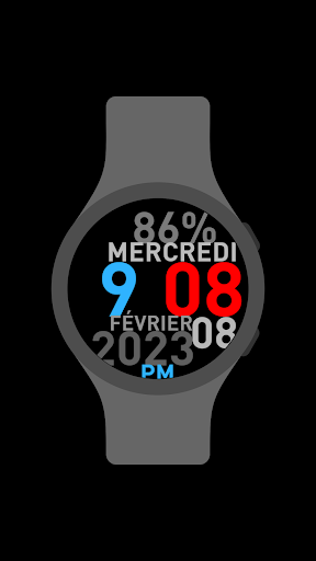 Android application Huge French Watch Face screenshort