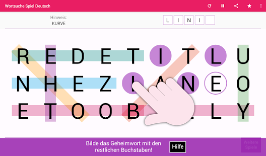 Wortsuche Spiel auf Deutsch Screenshot