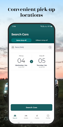 Rental Cars App Screen 2