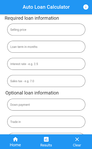 Android application Auto Loan Calculator screenshort