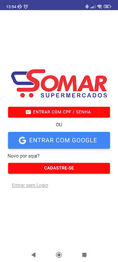 Android application Somar Supermercados screenshort