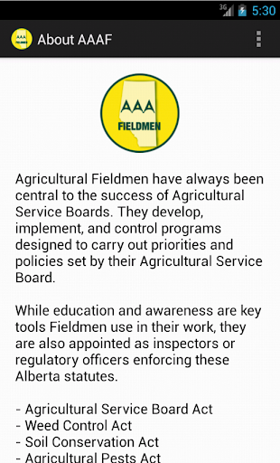 Android application Alberta Agriculture Fieldmen screenshort