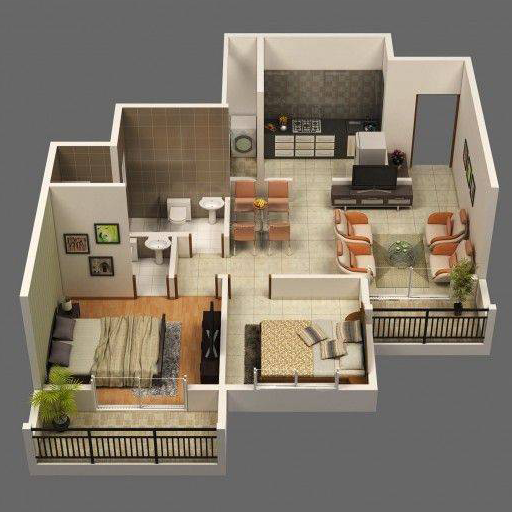 3D Small House Design Plans  Icon
