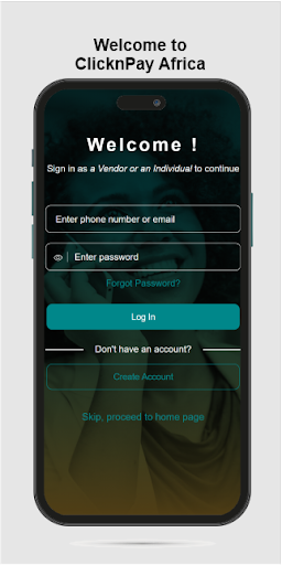 Android application ClicknPay Africa screenshort