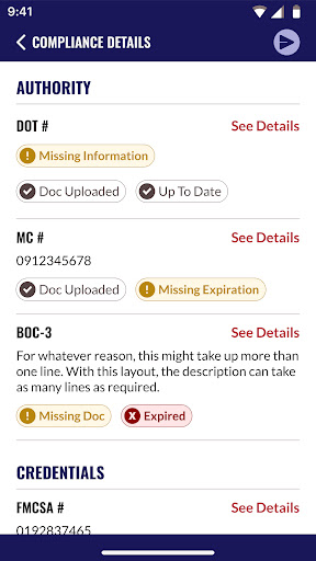 TruckerDocs Screen 2