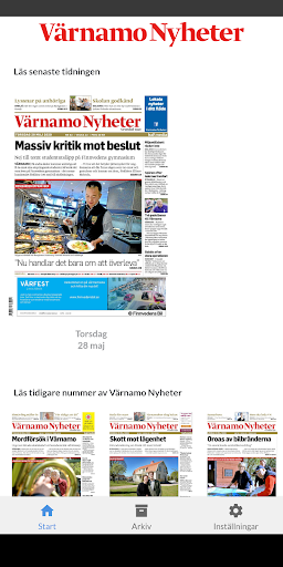 Android application Värnamo Nyheter e-tidning screenshort