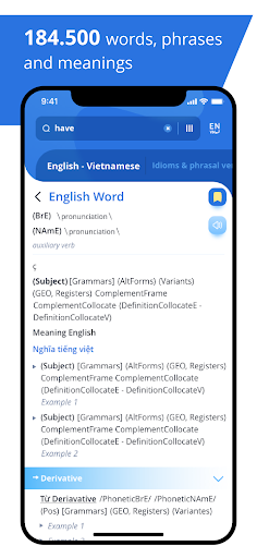 Từ điển EVLD Screen 3
