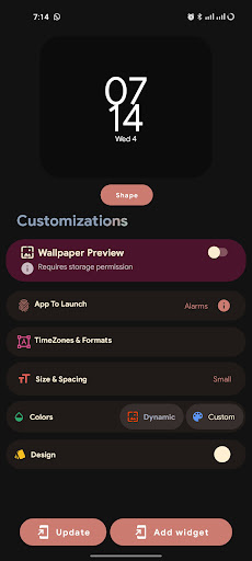 Android application Widgetry screenshort