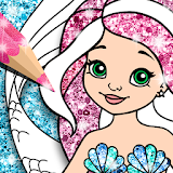 Mermaid Coloring Book Glitter icon