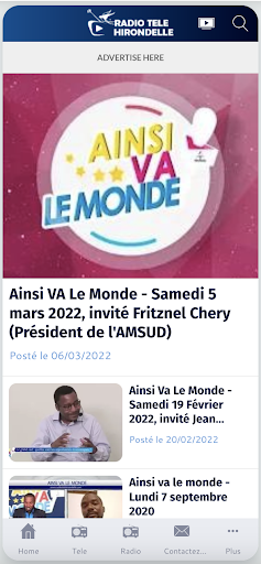 Android application Radio Tele Hirondelle screenshort