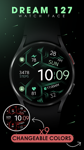 Dream 127 emerald watch face screenshot 3
