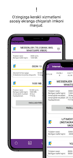 USSD kodlar Uzmobile Screen 2
