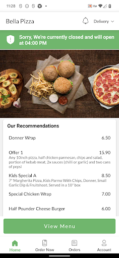 Bella Pizza Screen 2
