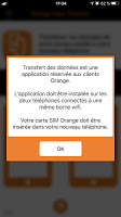 screenshot of Orange data transfer