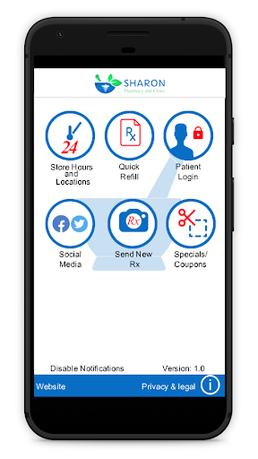 Android application Sharon Pharmacy screenshort