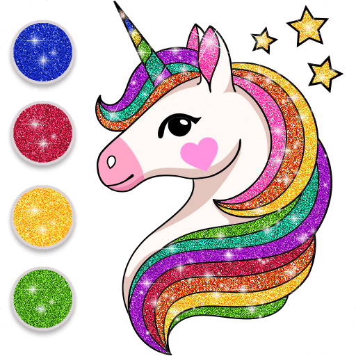 Glitter Unicorn Coloring Book logo