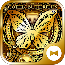 Gold Wallpaper Gothic Butterflies Theme