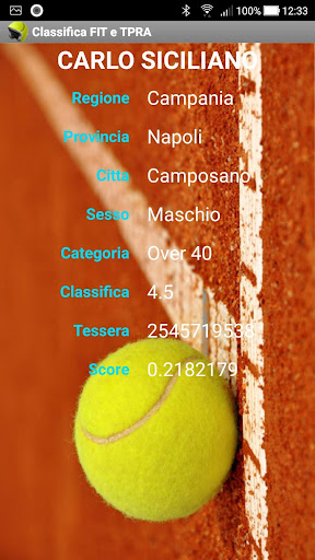 Tennis - Classifica FIT e TPRA Screen 3