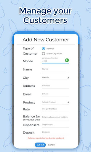 Android application MonthlyCards Water Business screenshort