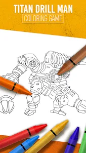 Titan Drill Man Coloring