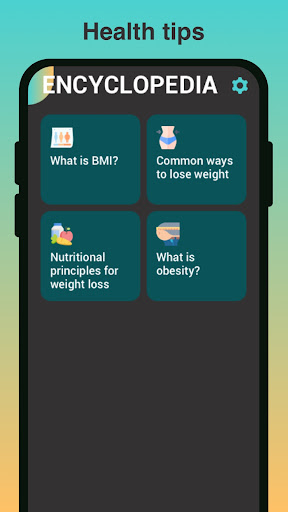 Android application BMITrackr screenshort