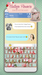 Vintage Flowers Emoji Keyboard