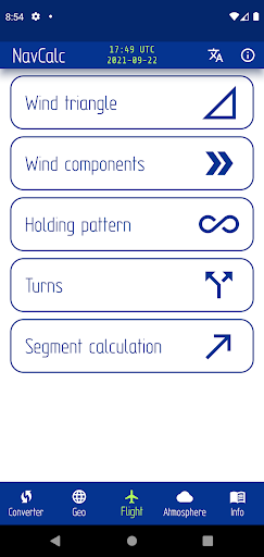 NavCalc Screen 3