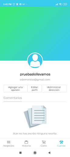 Android application Lollevamos screenshort