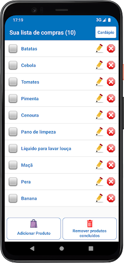 Visualização do aplicativo