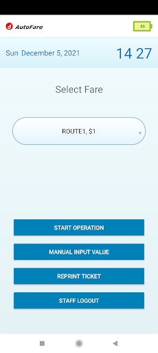Android application Autofare Terminal screenshort