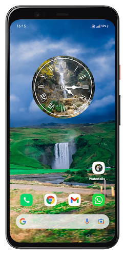 Waterfall Clock Live Wallpaper