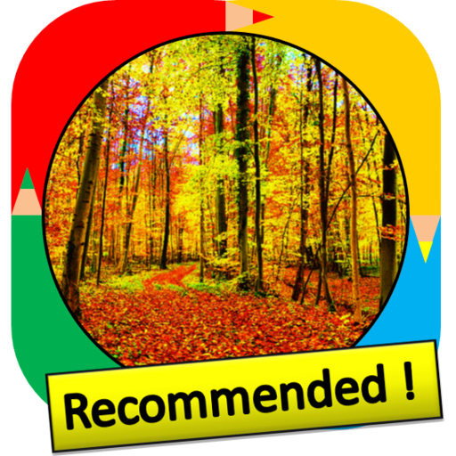 Color by Number - fall leaves logo