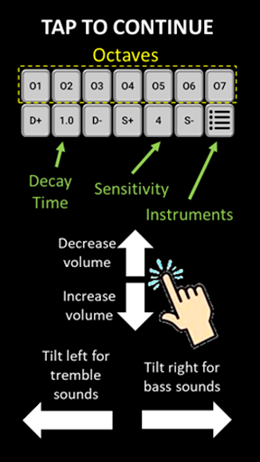 Android application Sensor Music screenshort