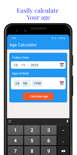 Android application Age Calculator - Date of Birth screenshort