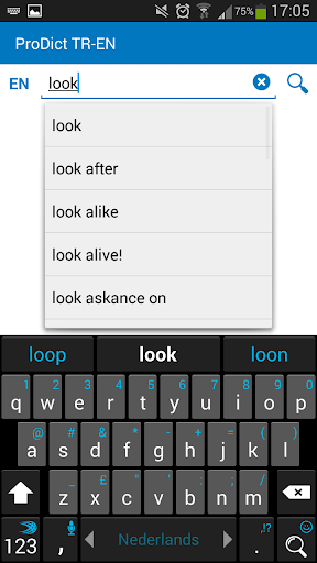 Android application Turkish - English dictionary screenshort