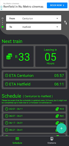 Android application Gautrain App screenshort
