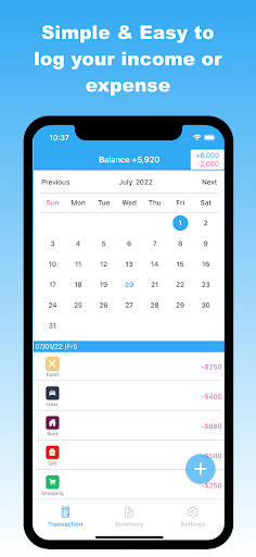 Android application In&Out-Money HouseHold Account screenshort