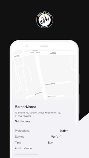 Android application Barber Maroc screenshort