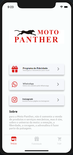 Android application Moto Panther - Fidelidade screenshort
