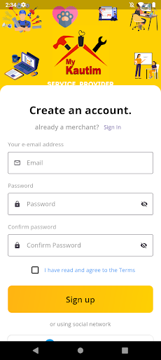 Android application My Kautim Service Providers screenshort