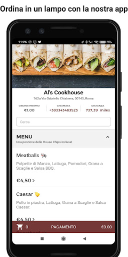 Android application Al's Cookhouse screenshort