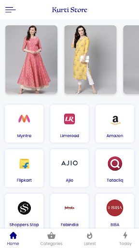 Android application Kurti Online Shopping App screenshort