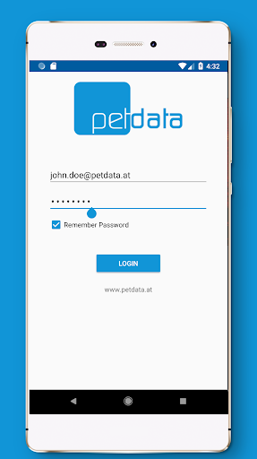 Android application Petdata Scanner screenshort