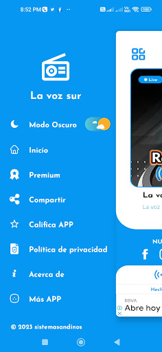 Android application La voz sur screenshort