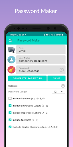 Android application Password Manager screenshort
