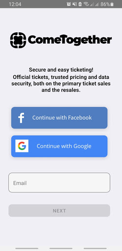Android application ComeTogether Scanner screenshort