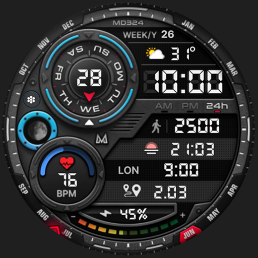 MD324 Hybrid watch face logo