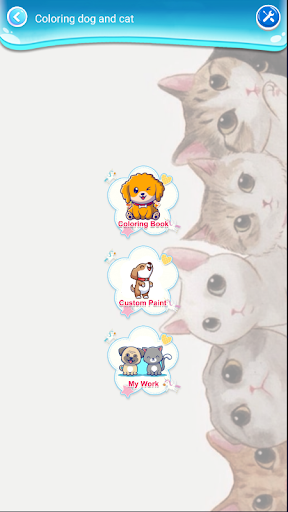 coloring cute dog cat