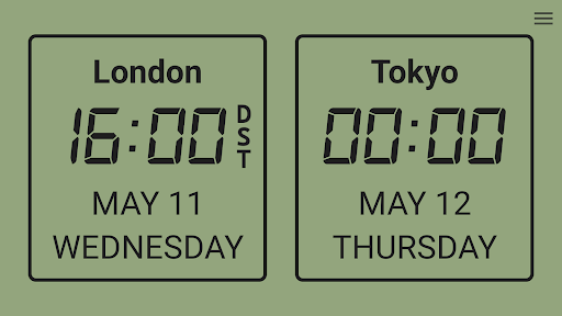Screenshot of World Clock Dual Digital Clock